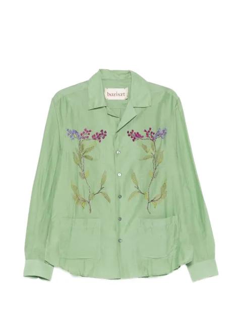 flower-embroidered shirt by BAZISZT