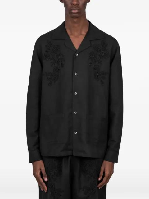 flower-embroidered shirt by BAZISZT