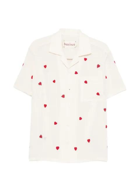 heart-motif short-sleeve shirt by BAZISZT