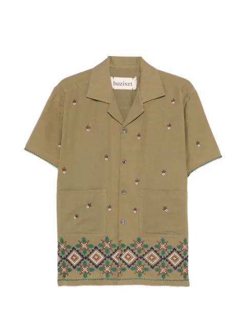 hem-embroidered shirt by BAZISZT