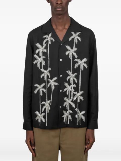 palm-tree embroidered shirt by BAZISZT
