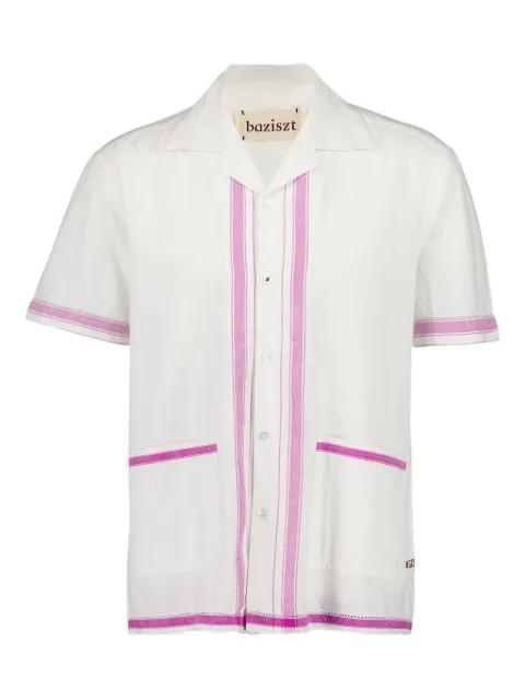 stripe-pocket shirt by BAZISZT