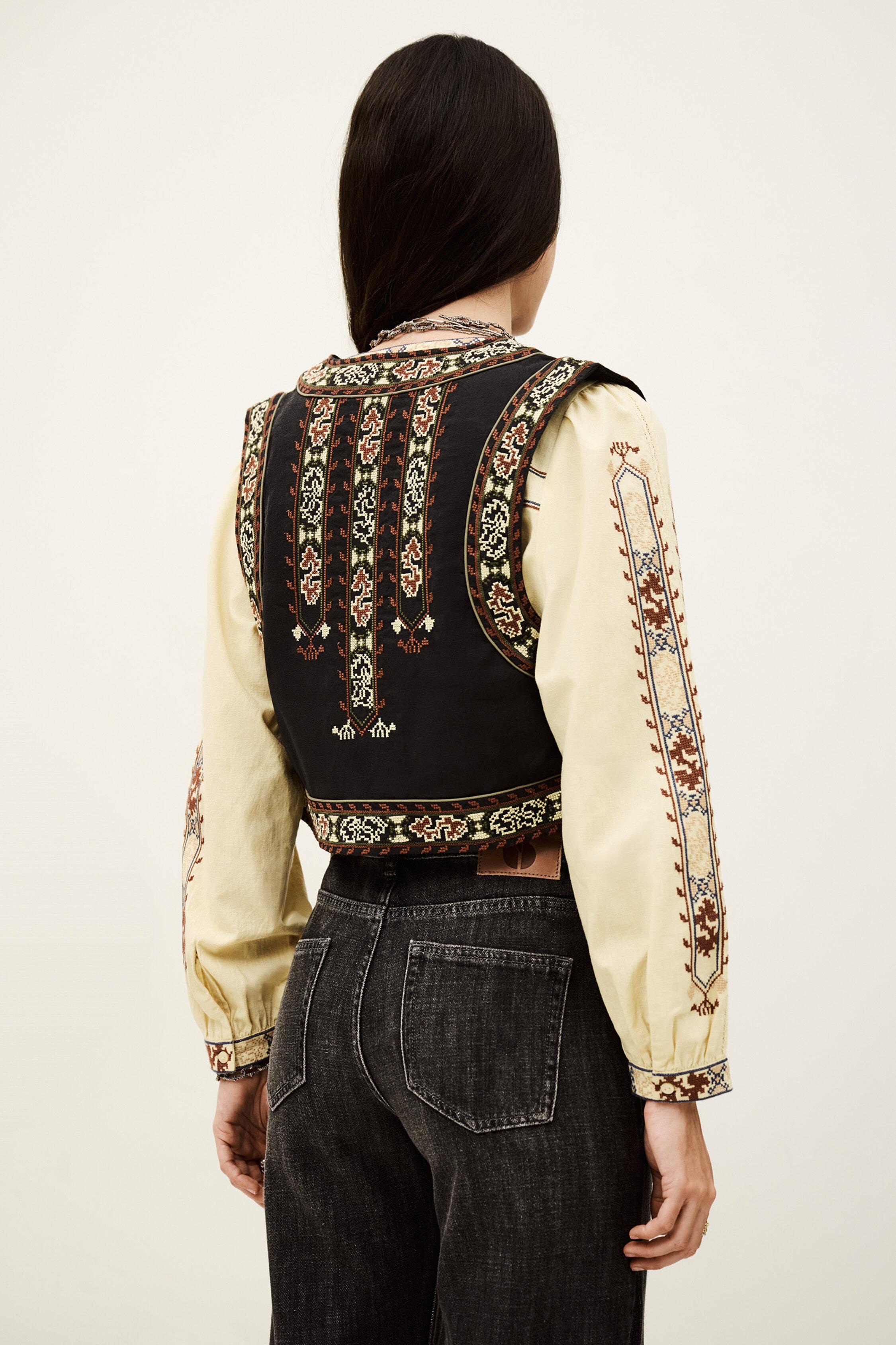 FOSCA cropped embroidered cardigan by BA&SH