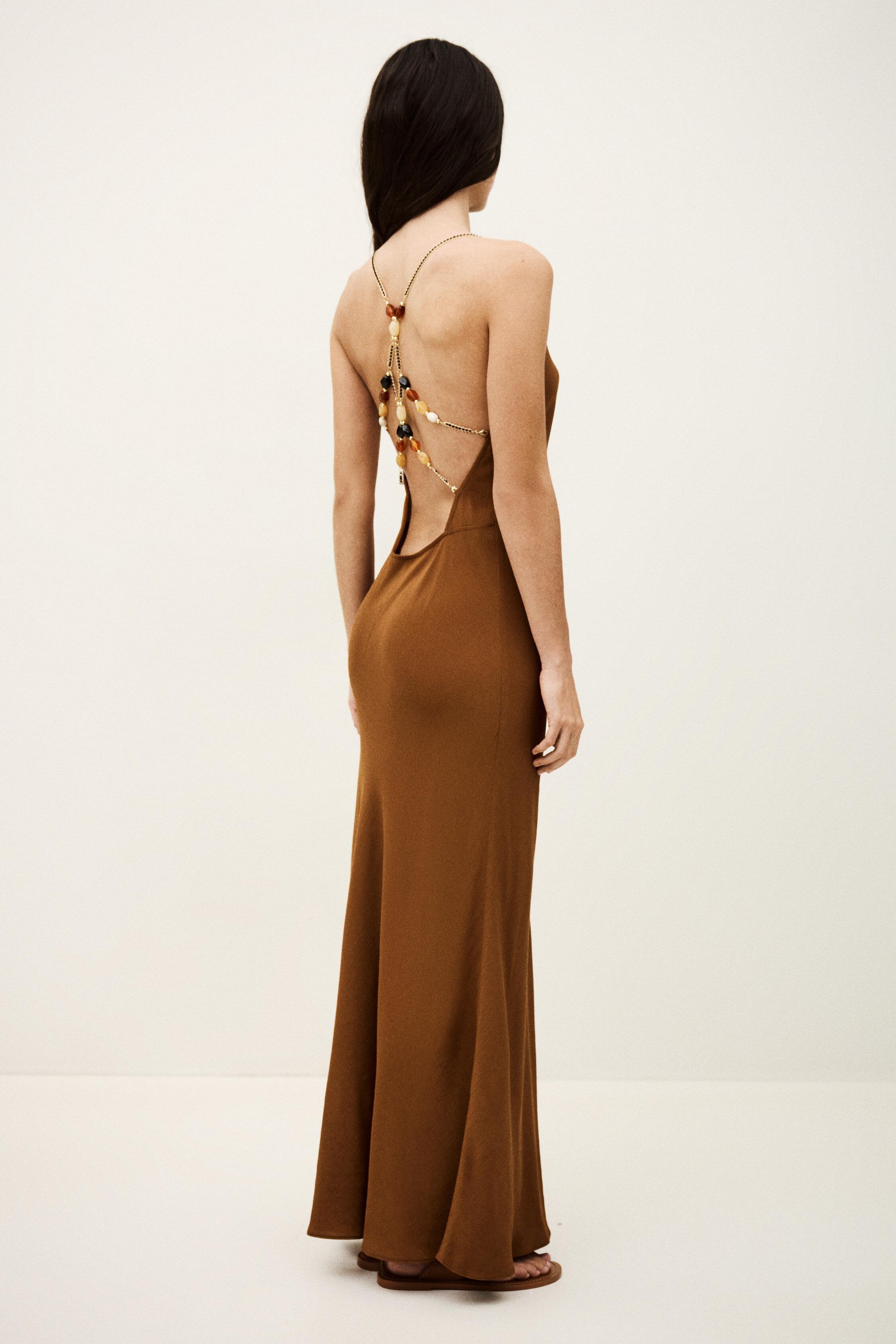 HANY fluid viscose backless dress by BA&SH