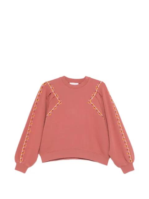 Mesta embroidered puff-sleeve sweatshirt by BA&SH