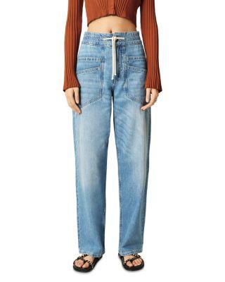Mima High Rise Straight Jeans in Blue Jeans by BA&SH