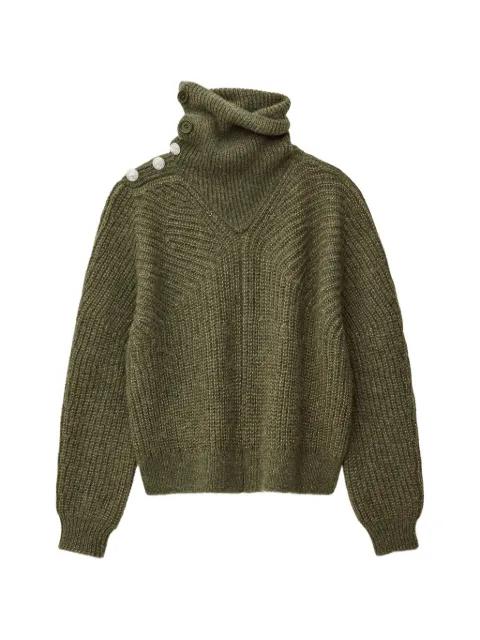 Romane buttoned roll neck sweater by BA&SH