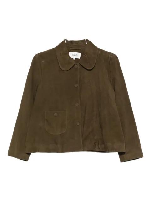 classic-collar leather jacket by BA&SH