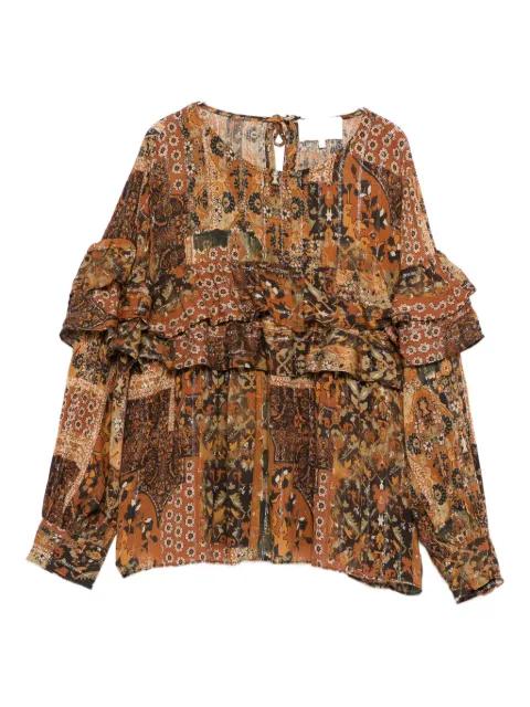 floral-pattern ruffled-detail blouse by BA&SH