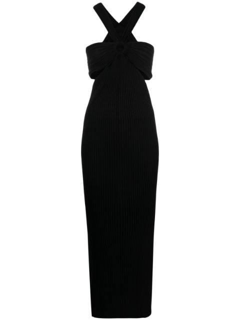 gathered ribbed-knit maxi dress by BA&SH