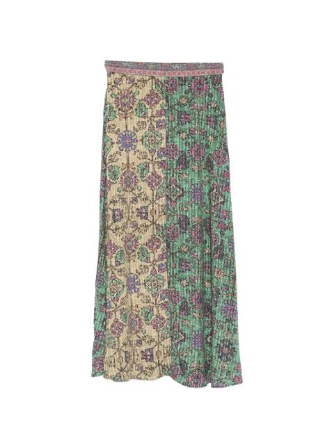 geometric-print pleated midi skirt by BA&SH