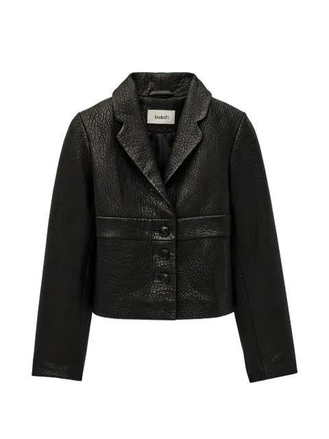 leather cropped jacket by BA&SH