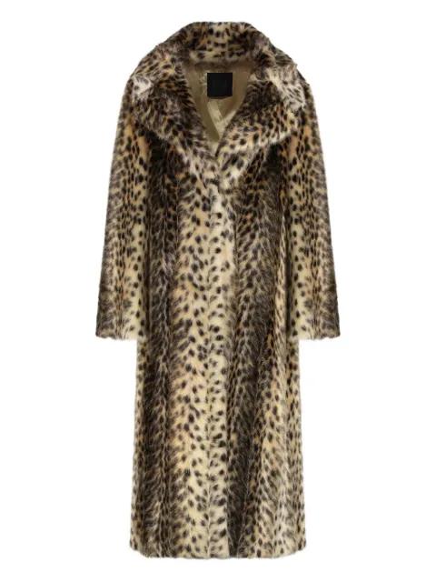 leopard-print faux-fur coat by BB COUTURE