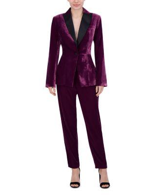 Velvet Tuxedo Jacket & Velvet Pants by BCBG