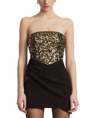 Strapless Sequined Mini Dress by BCBGMAXAZRIA