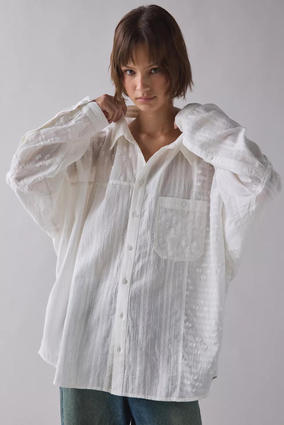 BDG Alex Oversized Cotton Button-Down Shirt by BDG