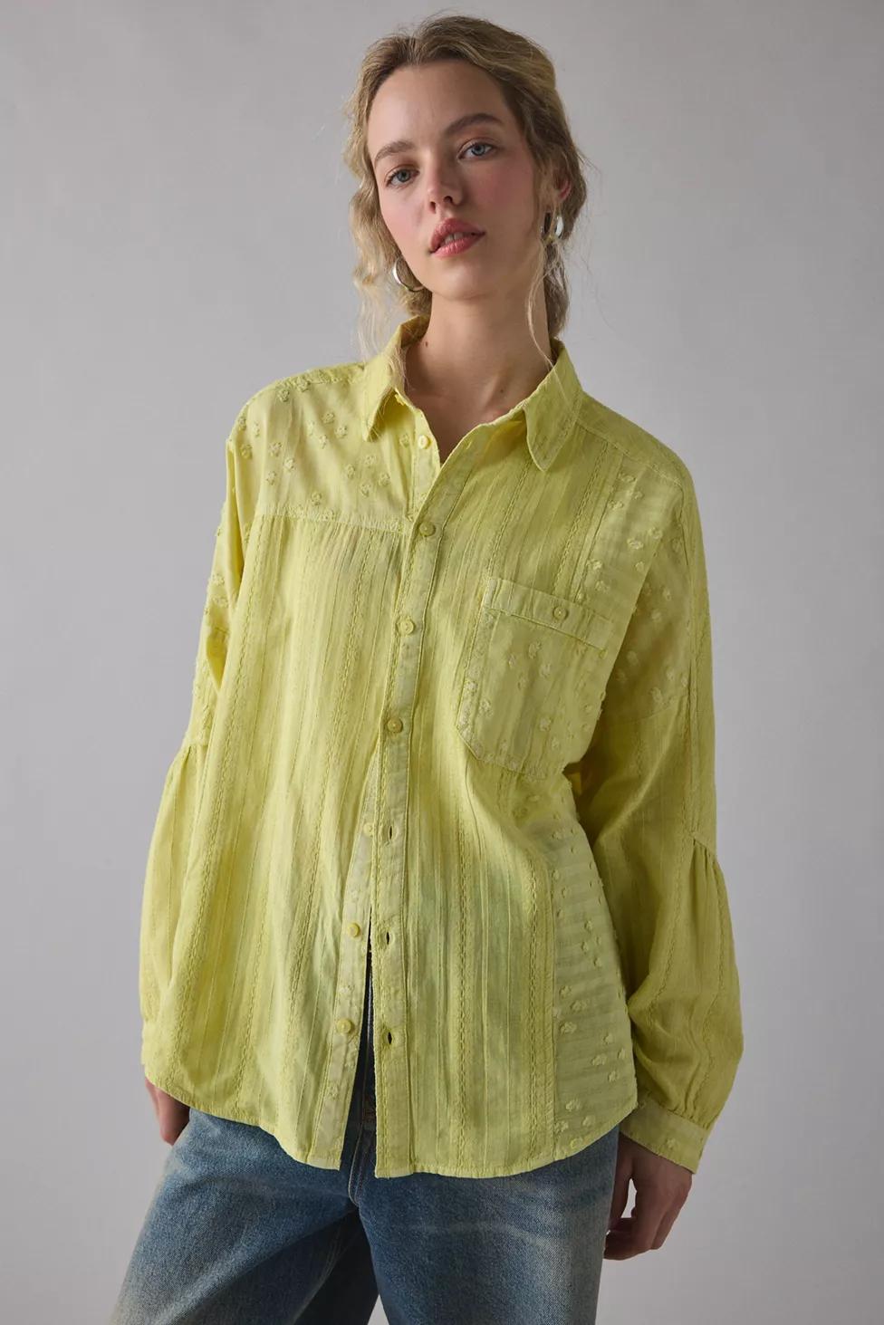 BDG Alex Oversized Cotton Button-Down Shirt by BDG