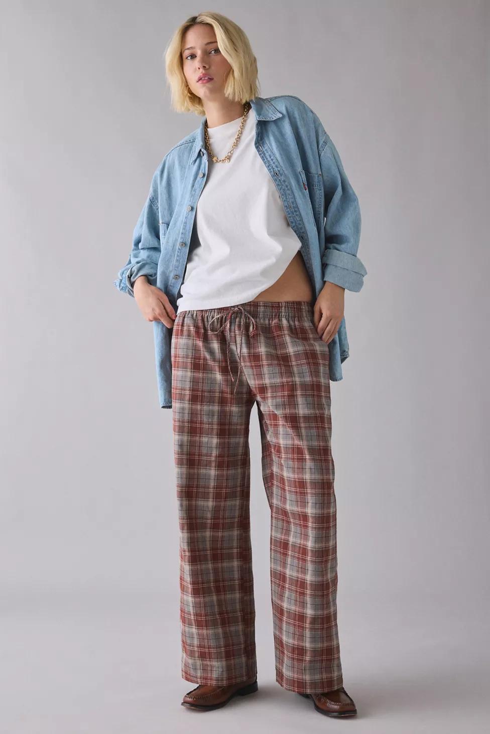 BDG Blake Plaid Pull-On Baggy Pants by BDG