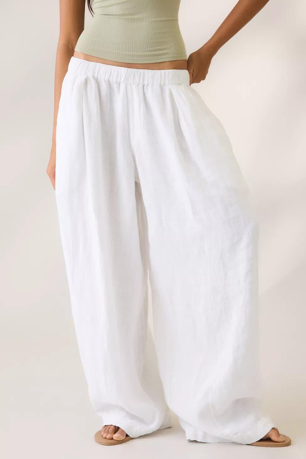 BDG Bobbi Baggy Linen Pull-On Pants by BDG