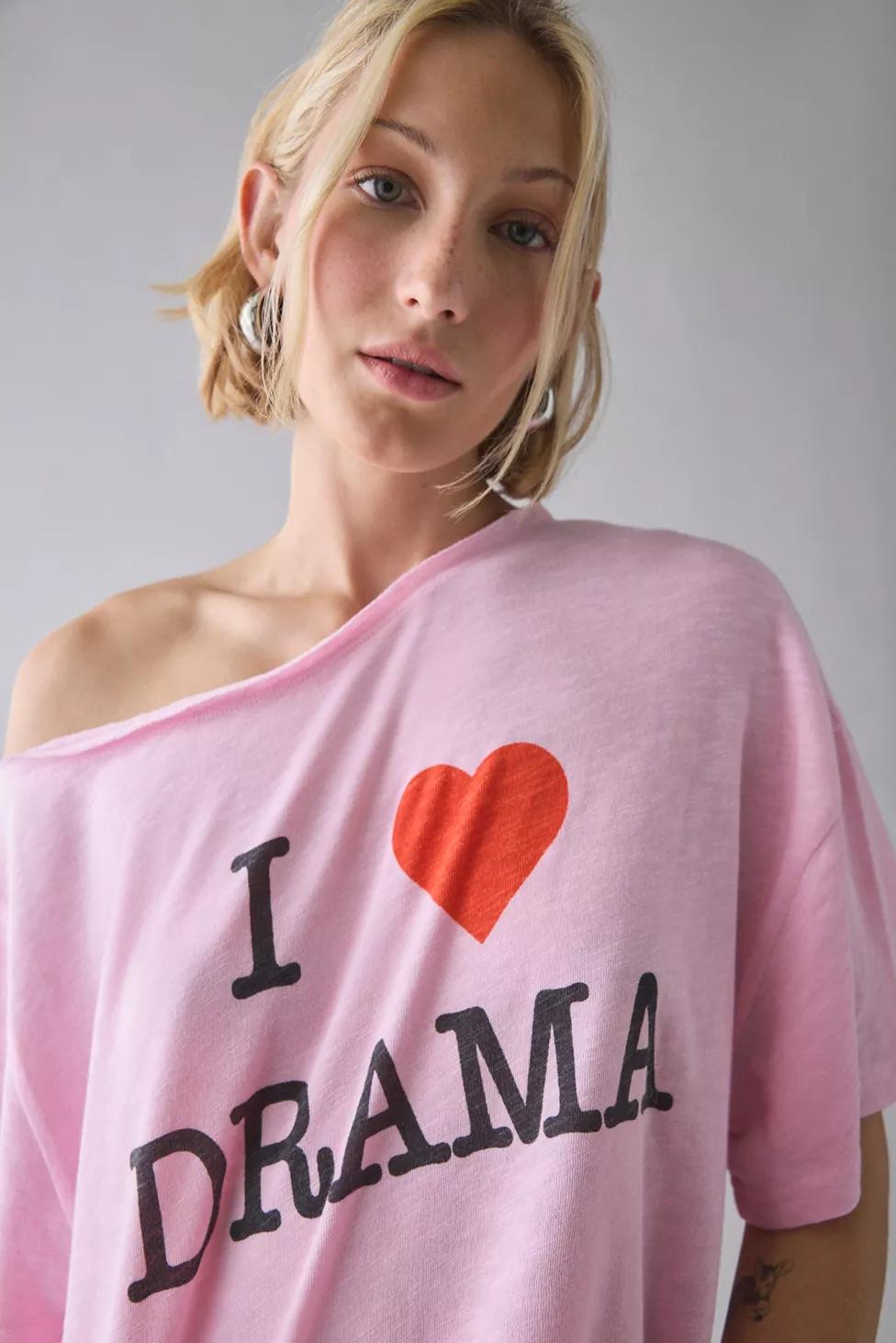 BDG Courtney Graphic Off-The-Shoulder Oversized Tee by BDG