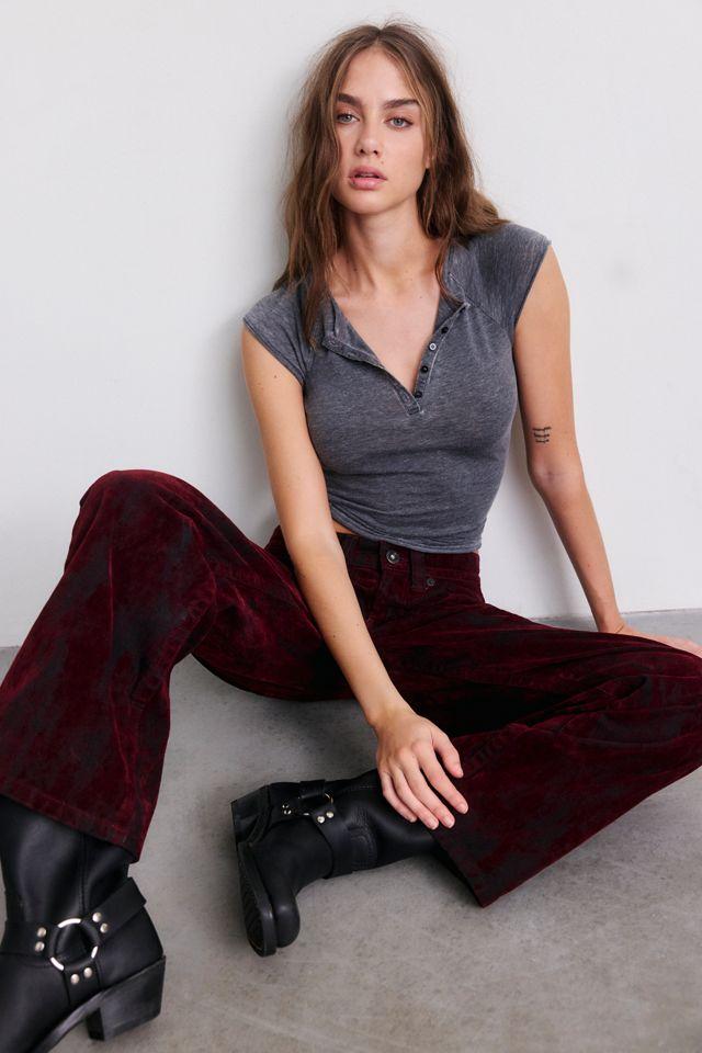 BDG Kayla Flocked Low-Rise Jeans by BDG