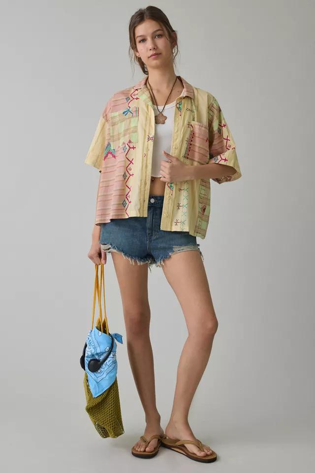 BDG Keepsake Souvenir Graphic Short Sleeve Button-Up Shirt by BDG