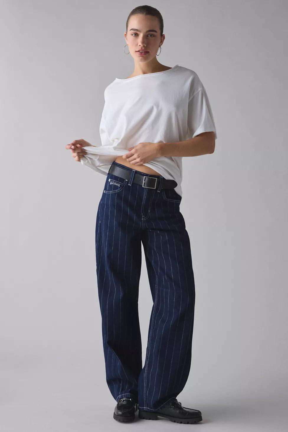 BDG Logan Printed Buckle Baggy Barrel Jeans by BDG
