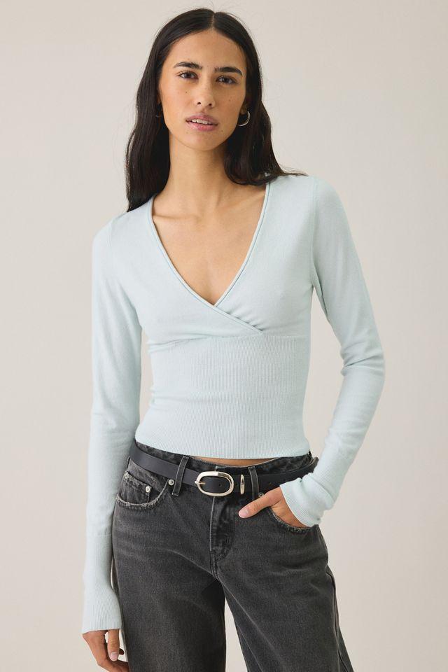 BDG Pretty Sweet Surplice V-Neck Sweater by BDG