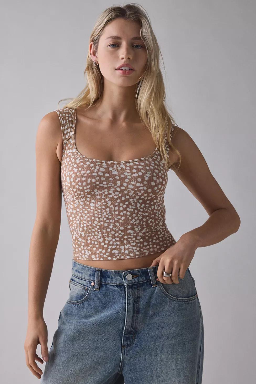 BDG Ribbed Square Neck Tank Top by BDG