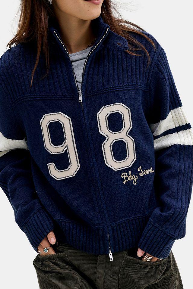 BDG Varsity Graphic Oversized Full-Zip Sweater by BDG