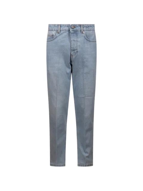 faded-wash straight-leg jeans by BE ABLE