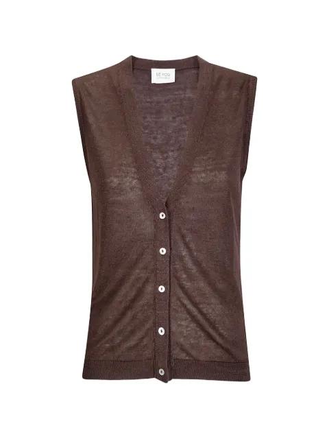 V-neck sleveless cardigan by BE YOU