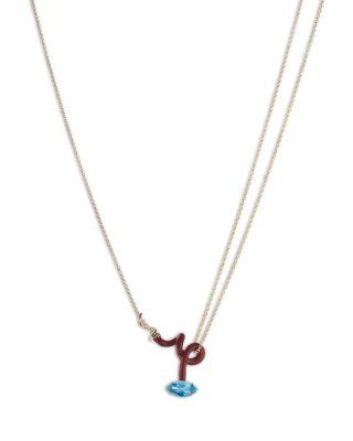 9K Yellow Gold & Sterling Silver You're So Vine Blue Topaz Brown Pendant Necklace by BEA BONGIASCA