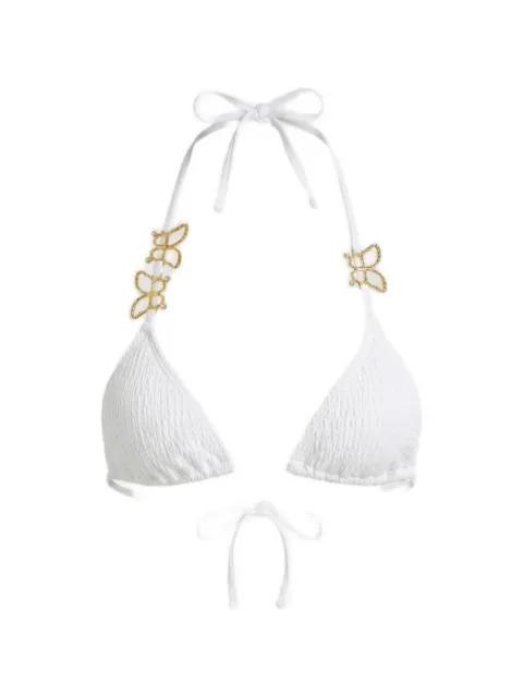 NY butterfly-appliqué triangle bikini top by BEACH BUNNY