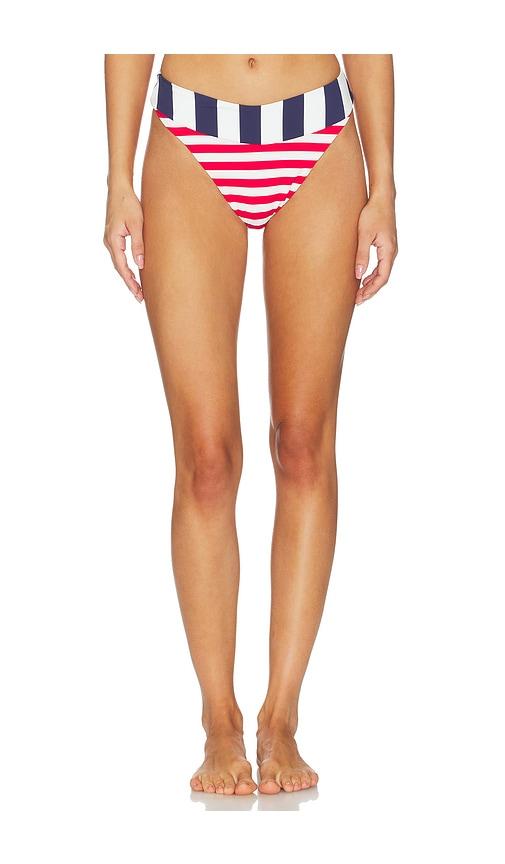 BEACH RIOT Amarie Bikini Bottom in Red,White by BEACH RIOT