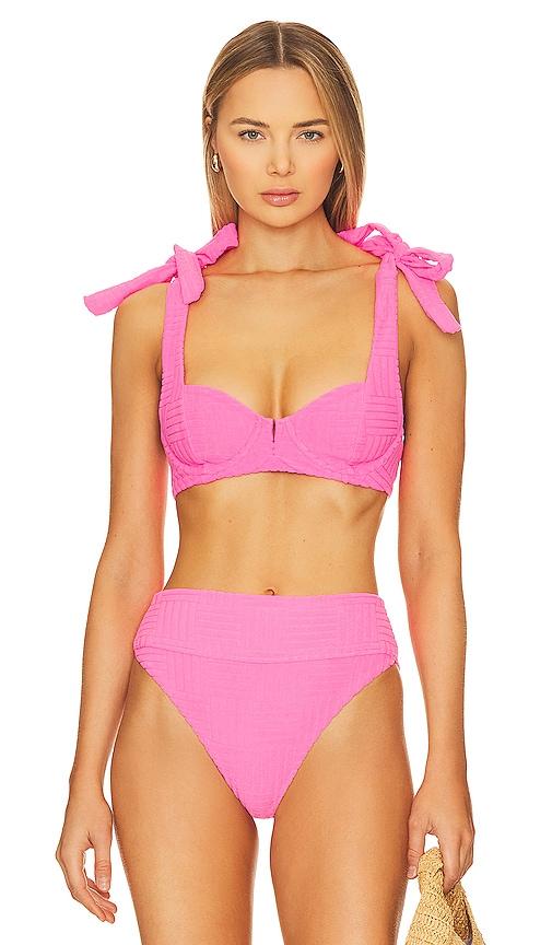 BEACH RIOT Blair Bikini Top in Pink by BEACH RIOT