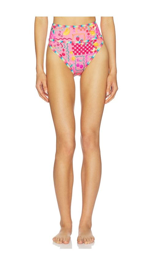 BEACH RIOT Carlotta Highwaist Bikini Bottom in Pink by BEACH RIOT