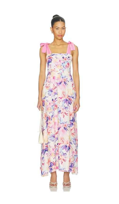 BEACH RIOT Charlotte Dress in White,Pink by BEACH RIOT
