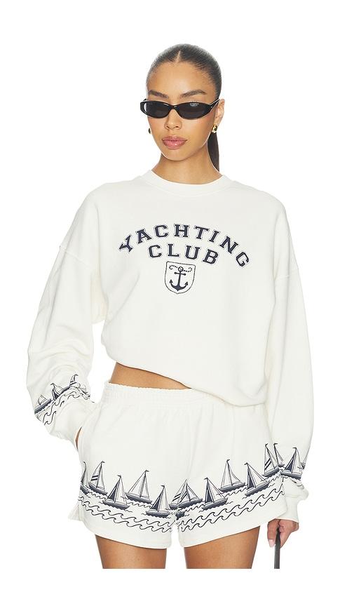 BEACH RIOT Devyn Oversized Sweatshirt in White by BEACH RIOT
