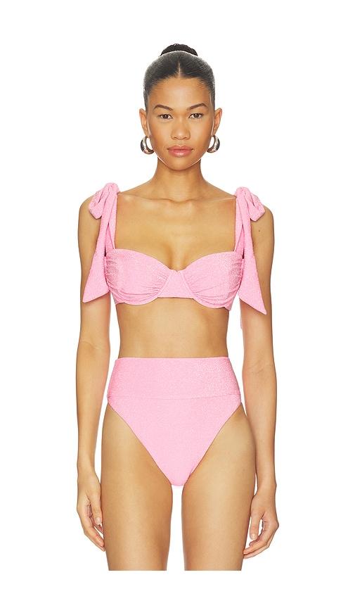BEACH RIOT Drea Bikini Top in Pink by BEACH RIOT