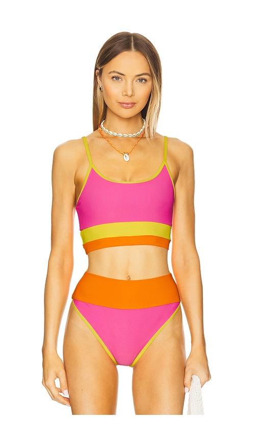 BEACH RIOT Eva Bikini Top in Pink by BEACH RIOT