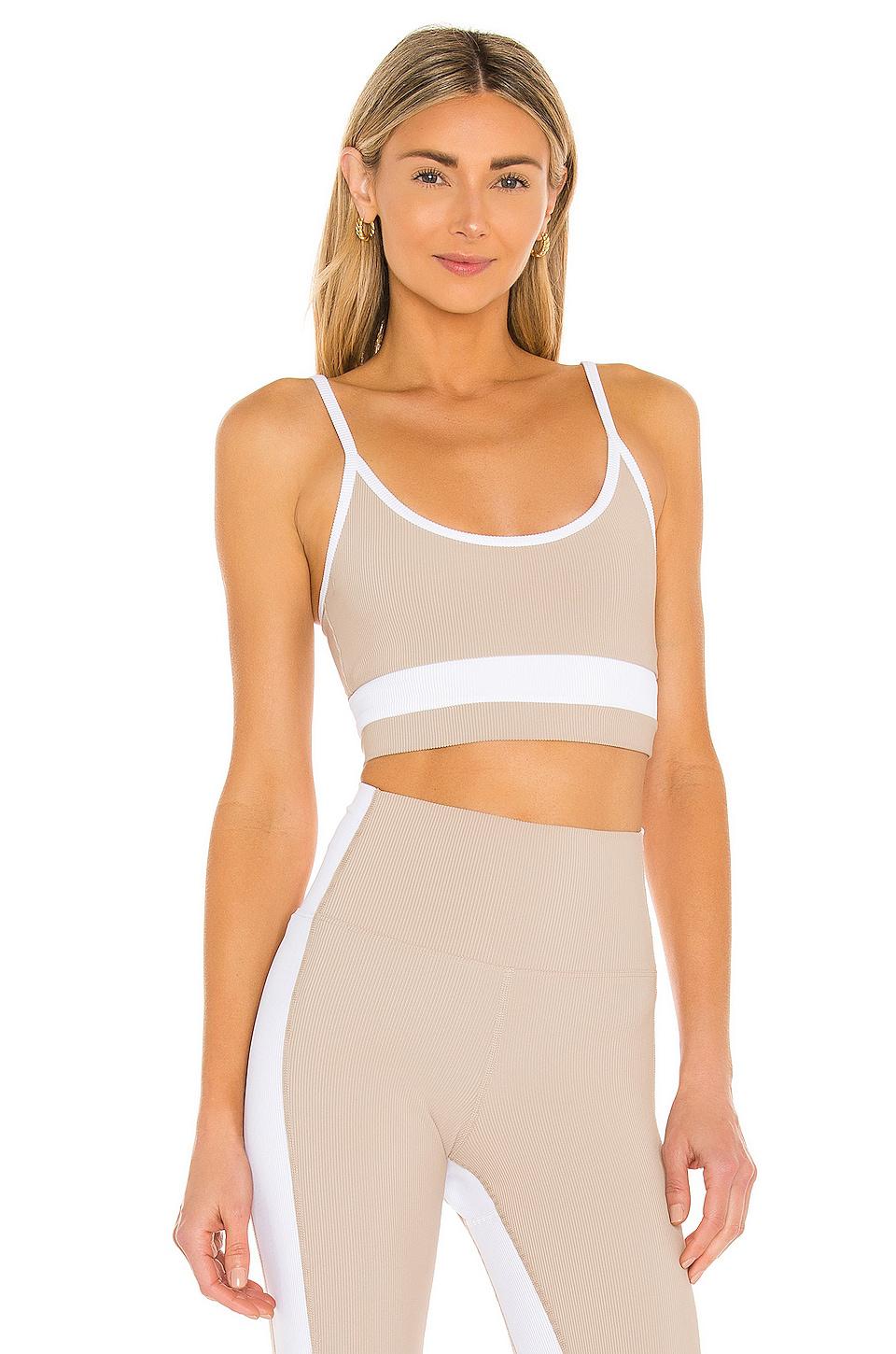BEACH RIOT Eva Sports Bra in Taupe by BEACH RIOT