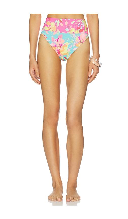 BEACH RIOT Highway Bikini Bottom in Pink,Green by BEACH RIOT