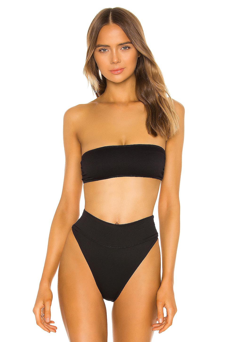 BEACH RIOT Kelsey Bikini Top in Black by BEACH RIOT