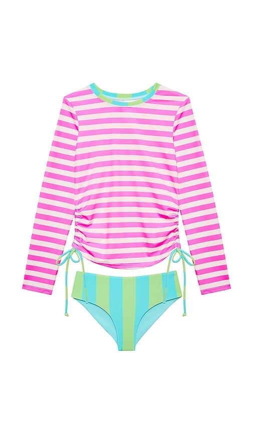 BEACH RIOT Little Addie And Janie Swim Set in Pink by BEACH RIOT