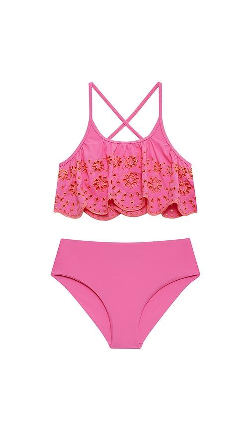 BEACH RIOT Little Tanvi And Janie Set in Pink by BEACH RIOT