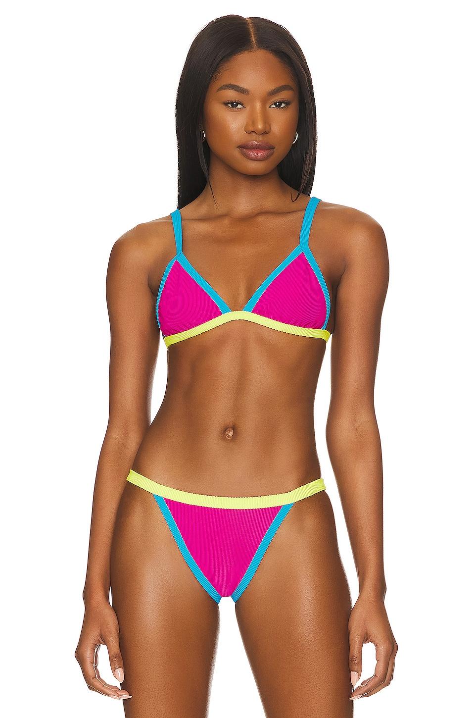 BEACH RIOT Mika Bikini Top in Fuchsia by BEACH RIOT