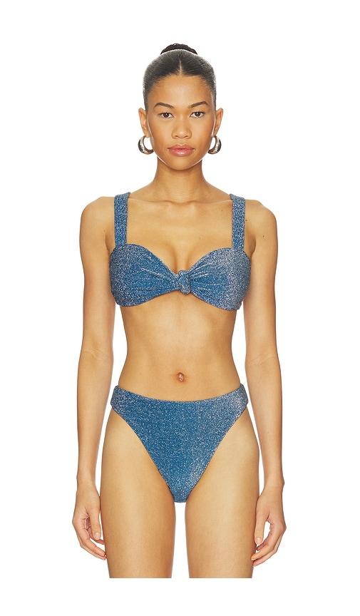 BEACH RIOT Sophia Bikini Top in Blue by BEACH RIOT