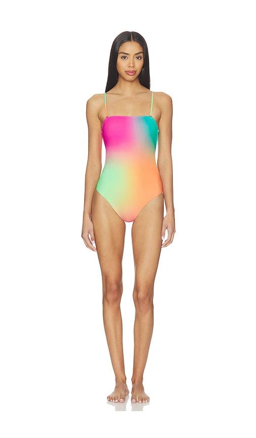 BEACH RIOT Stassia One Piece Swimsuit in Fuchsia,Teal by BEACH RIOT