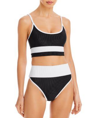 Eva Colorblock Rib Bikini Top & Emmy Bikini Bottom by BEACH RIOT